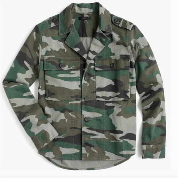 J Crew // Camouflage Utility Shirt Jacket Shacket - Picture 4 of 10